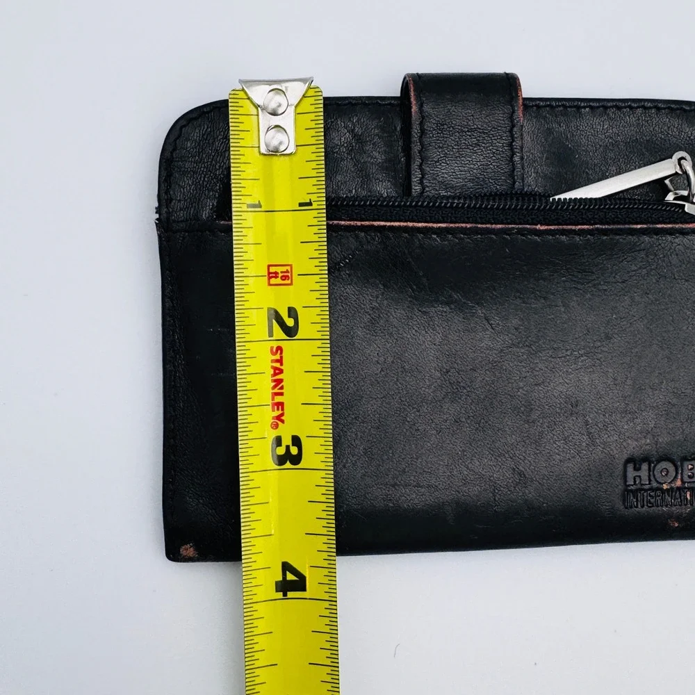 HOBO International Brown Leather Euro Slide‎ Card Holder Wallet Coin Purse